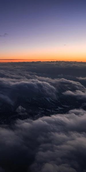 Epic Sunset Above The Clouds 4K Wallpaper Background