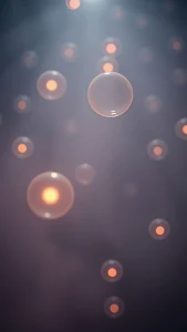 Ethereal Glowing Orbs Floating in Dark Fog Digital Art