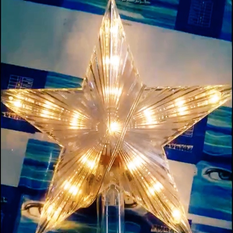 LED-Weihnachtsbaum-Spitzenstern, 20 cm, beleuchtet