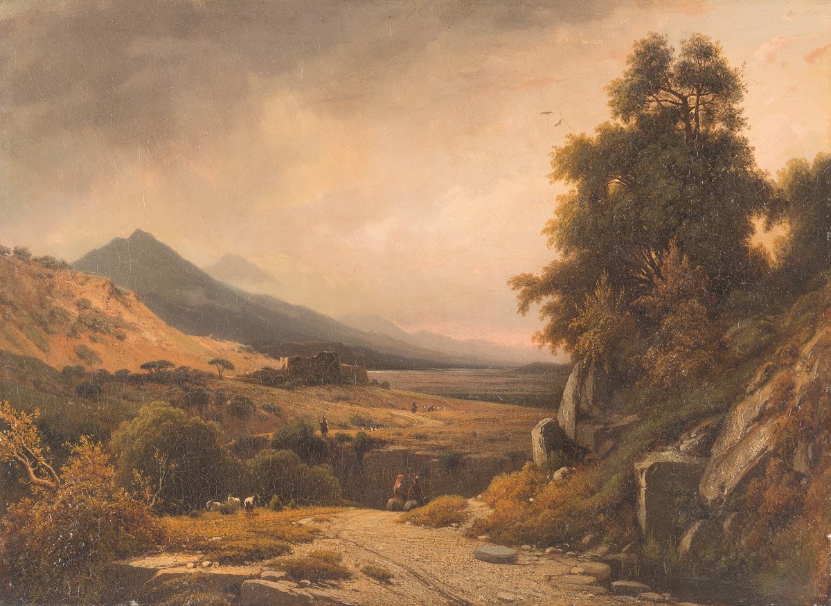 Italian landscape with decorative figures 1841
