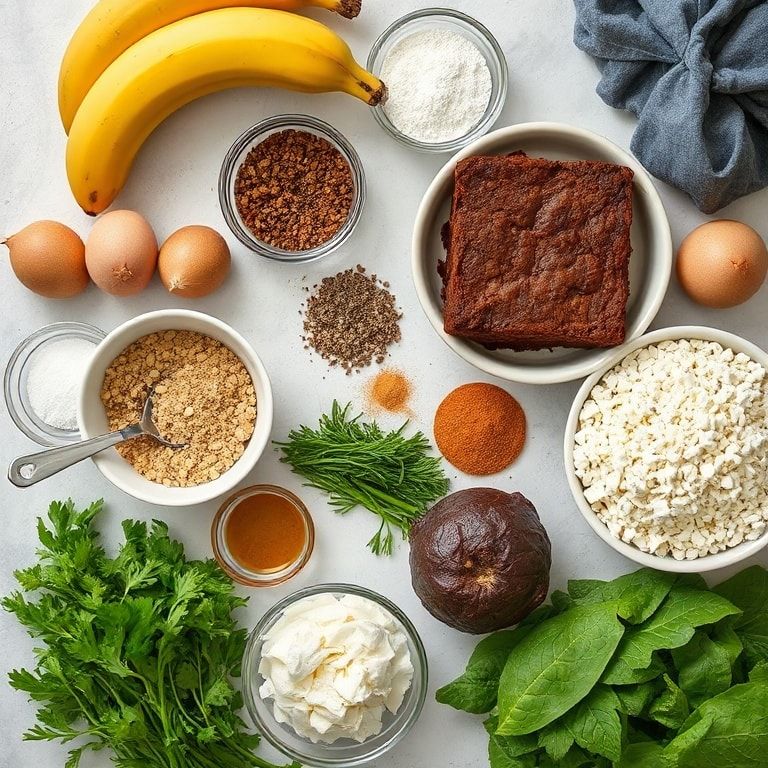 Ingredients for Banana Bread Brownies (Moist & Sweet Dessert Twist) – Easy Homemade Treat