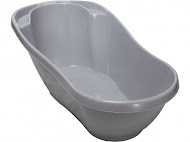 Children's bathtub Tega Classic 92 cm with drain light grey