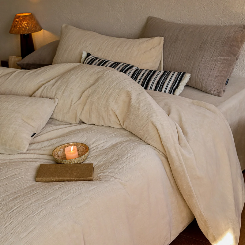 Milk fiber bedding, 4-piece, thickened, autumn/winter