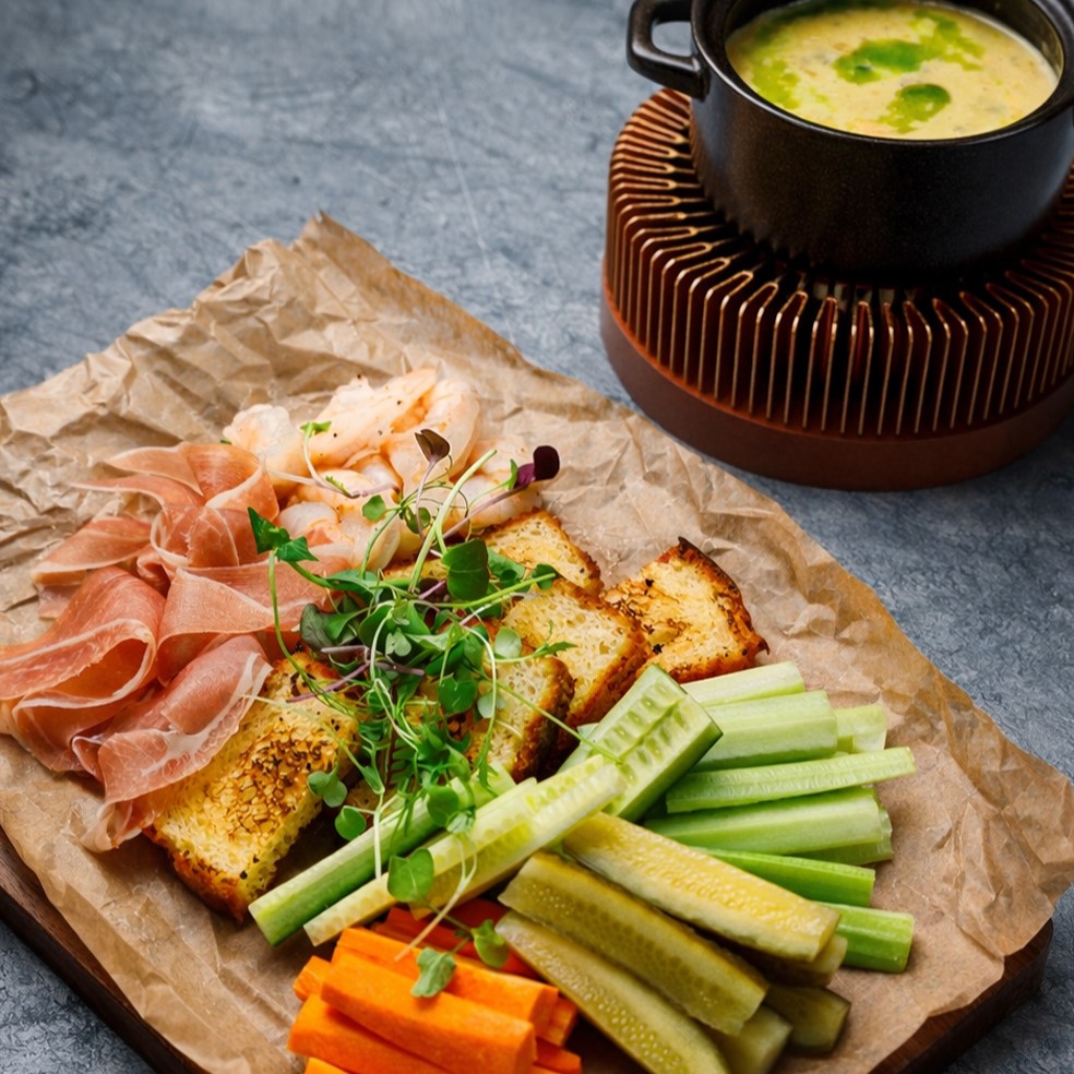 Фондю с голубым сыром