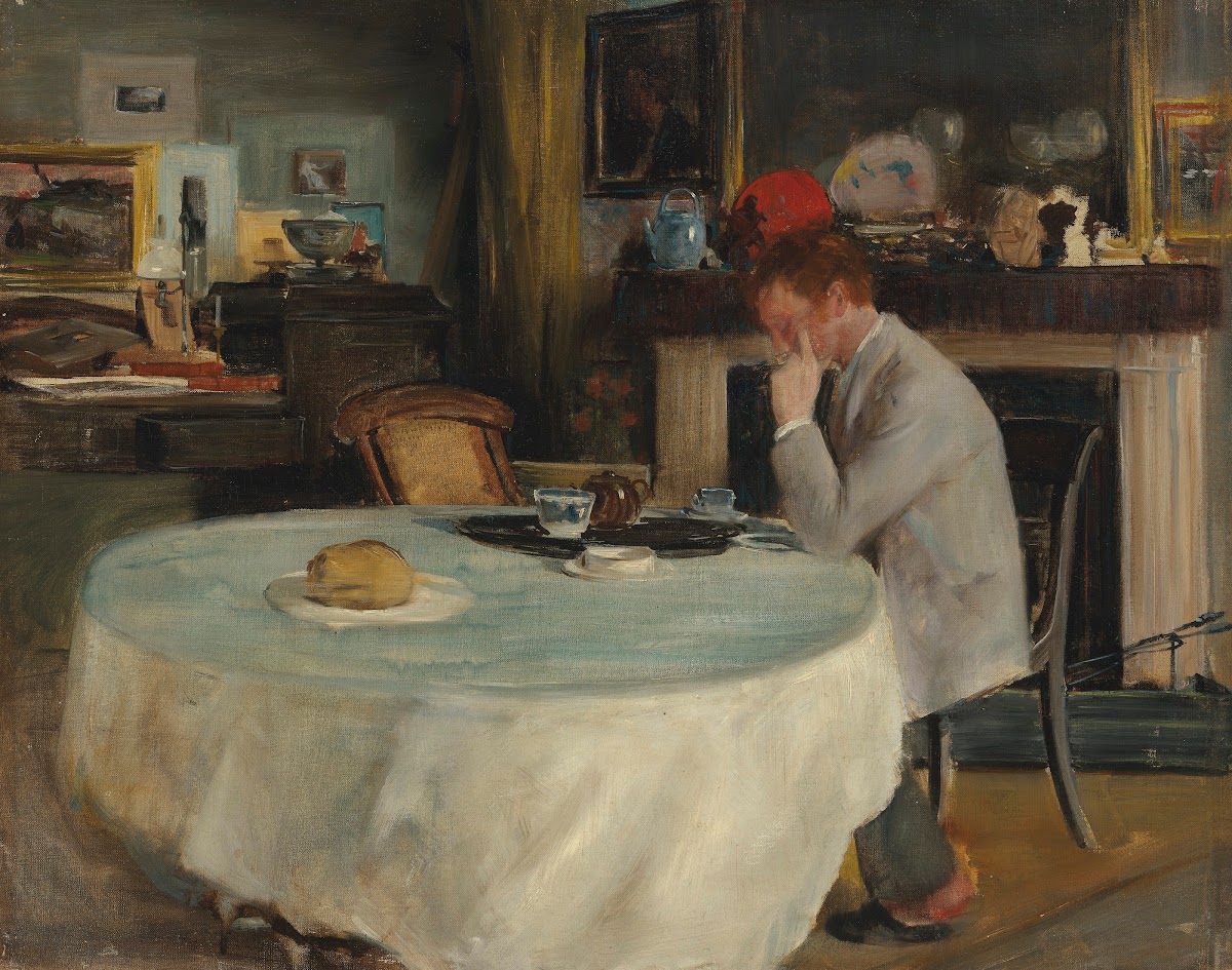 Portrait of Charles Ricketts painted at Kennington Road Lambeth before 1900