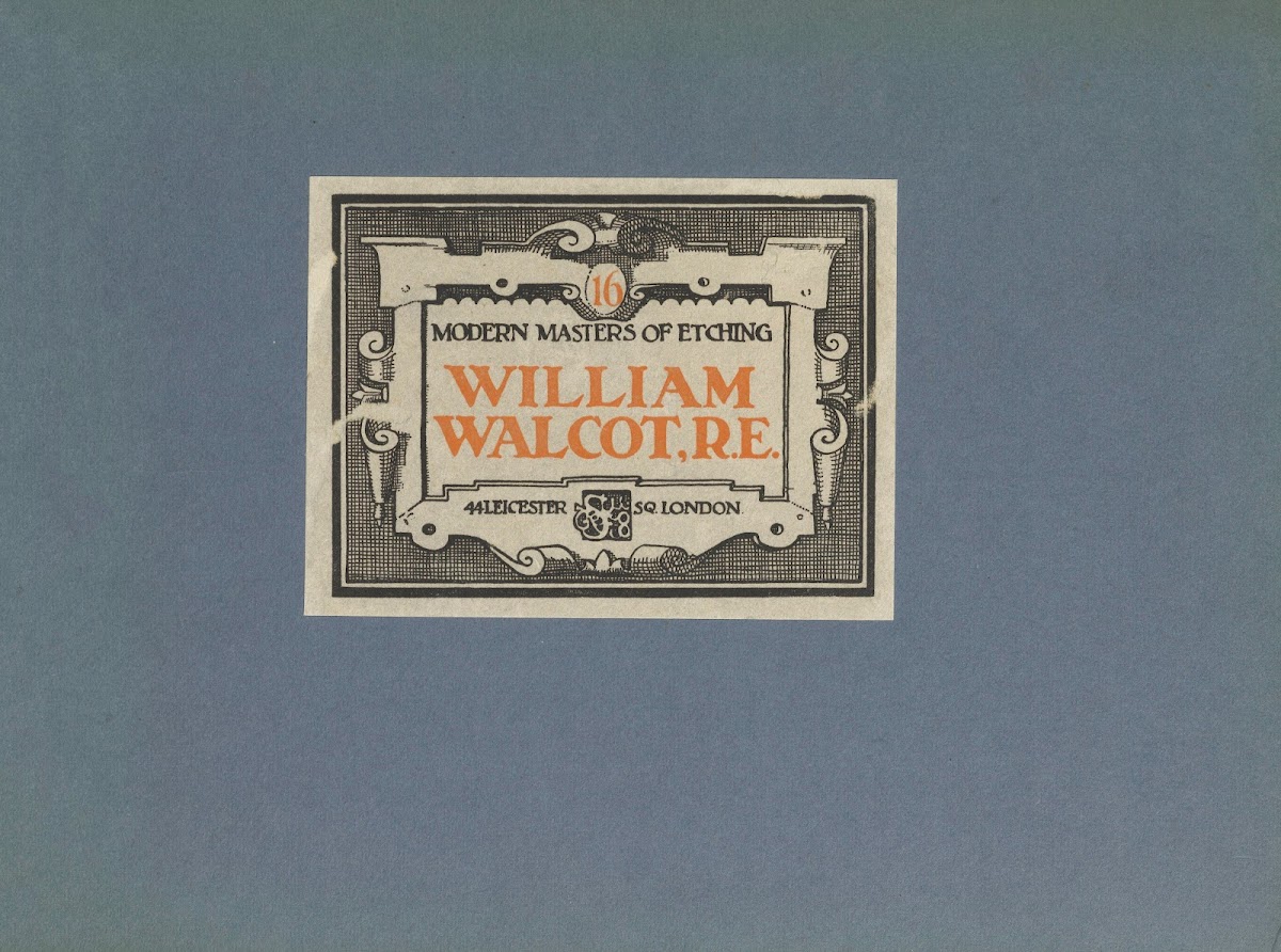 Modern Masters of Etching  William Walcot  cover 20th century