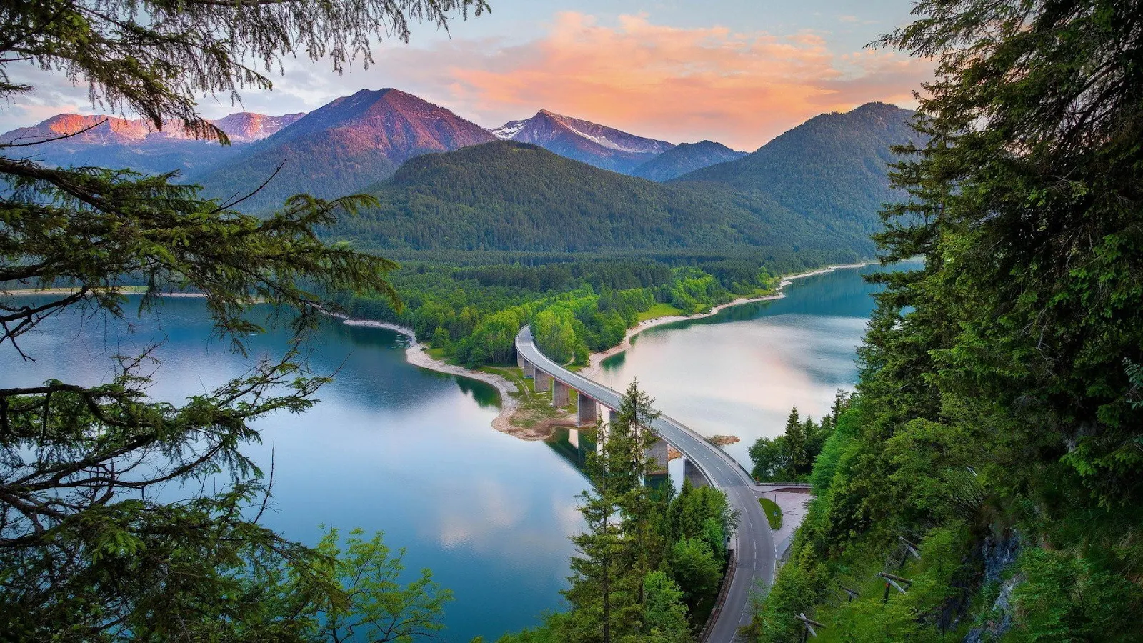 Landscape, Road, Bridge, Mountains, Nature Full HD Desktop, iPhone Wallpaper Background