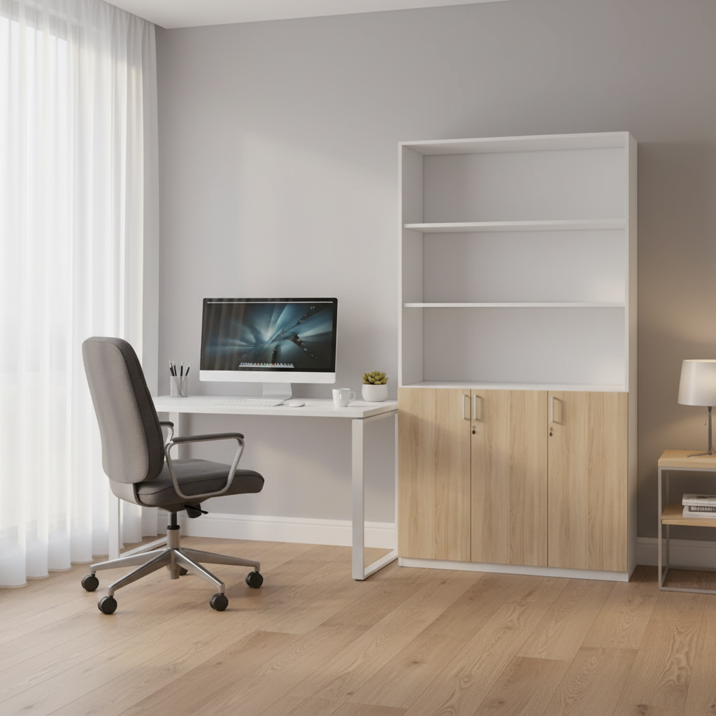 RADAR Color Full Height Three-Lower Door and Top Open Storage Cabinet