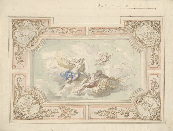 Ontwerp voor een plafondschildering met Diana en Endymion 1677   1755