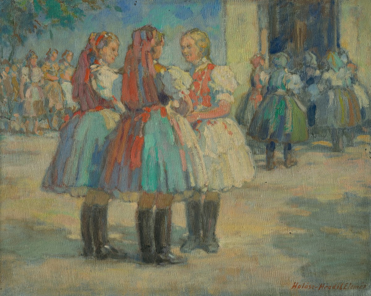 Girls in traditional costume 19401945