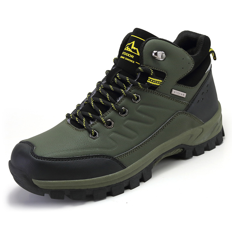 Fleece-lined outdoor winter boots, non-slip and lightweight
