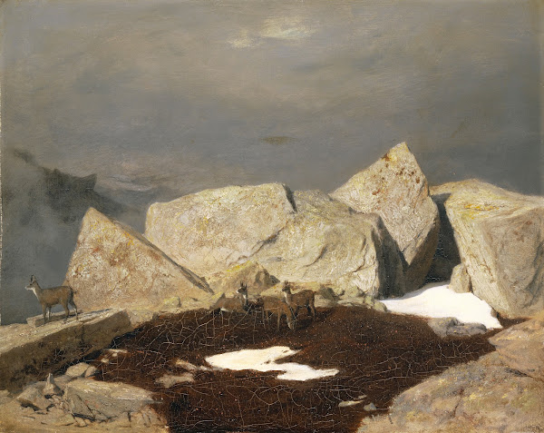 Mountain Landscape with Chamois 1849