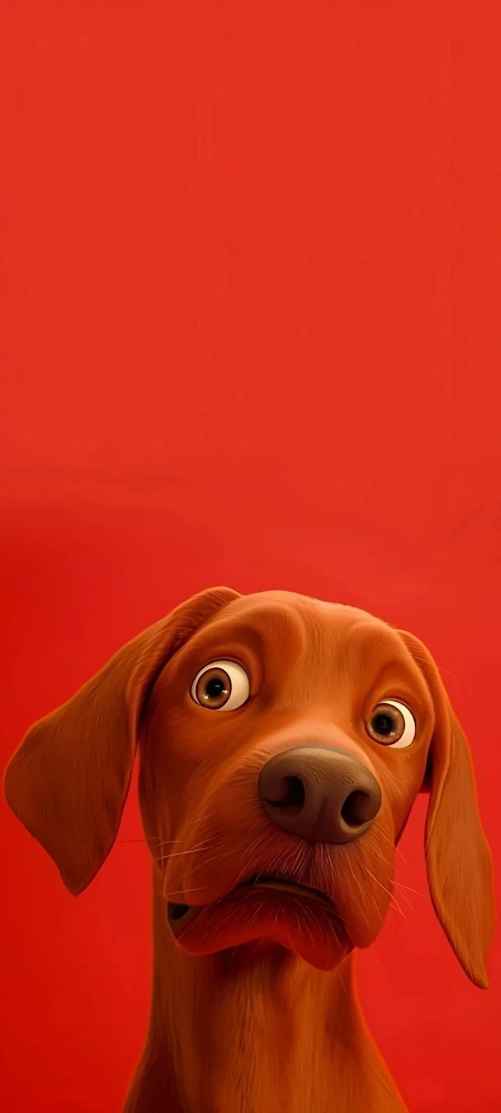 Stylized Animated Brown Dog - 3D Digital Illustration Full HD iPhone Wallpaper (1080x2401)