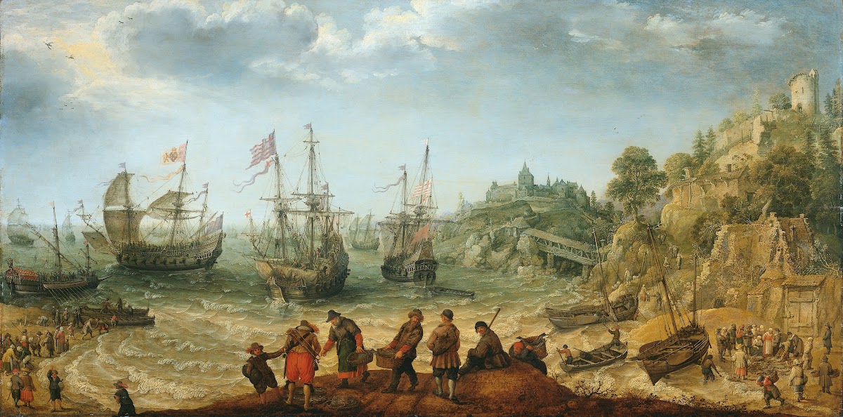 Ships off a Rocky Coast 1621