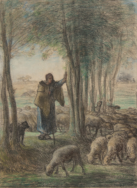 A Shepherdess and Her Flock in the Shade of Trees 185455