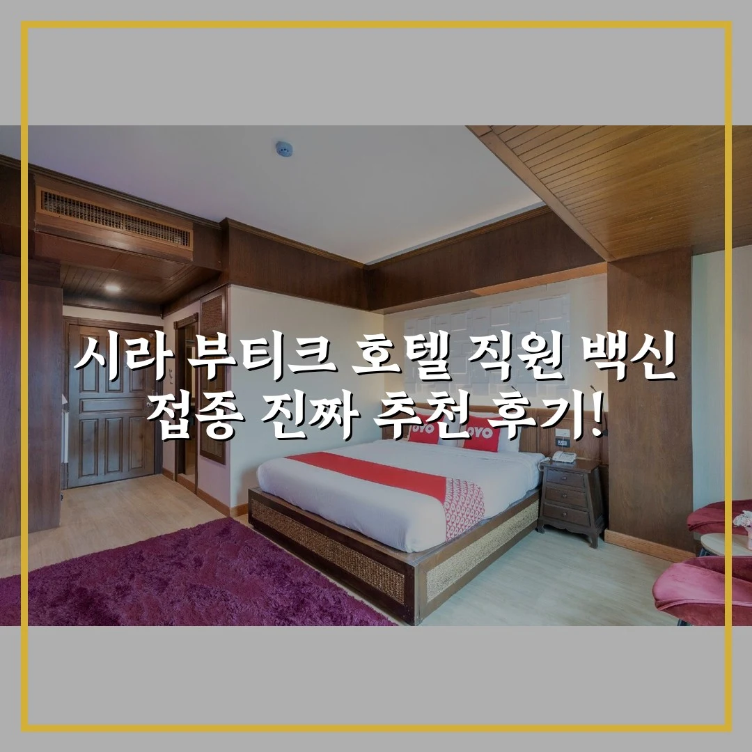 시라 부티크 호텔 직원 백신 접종 진짜 추천 후기!