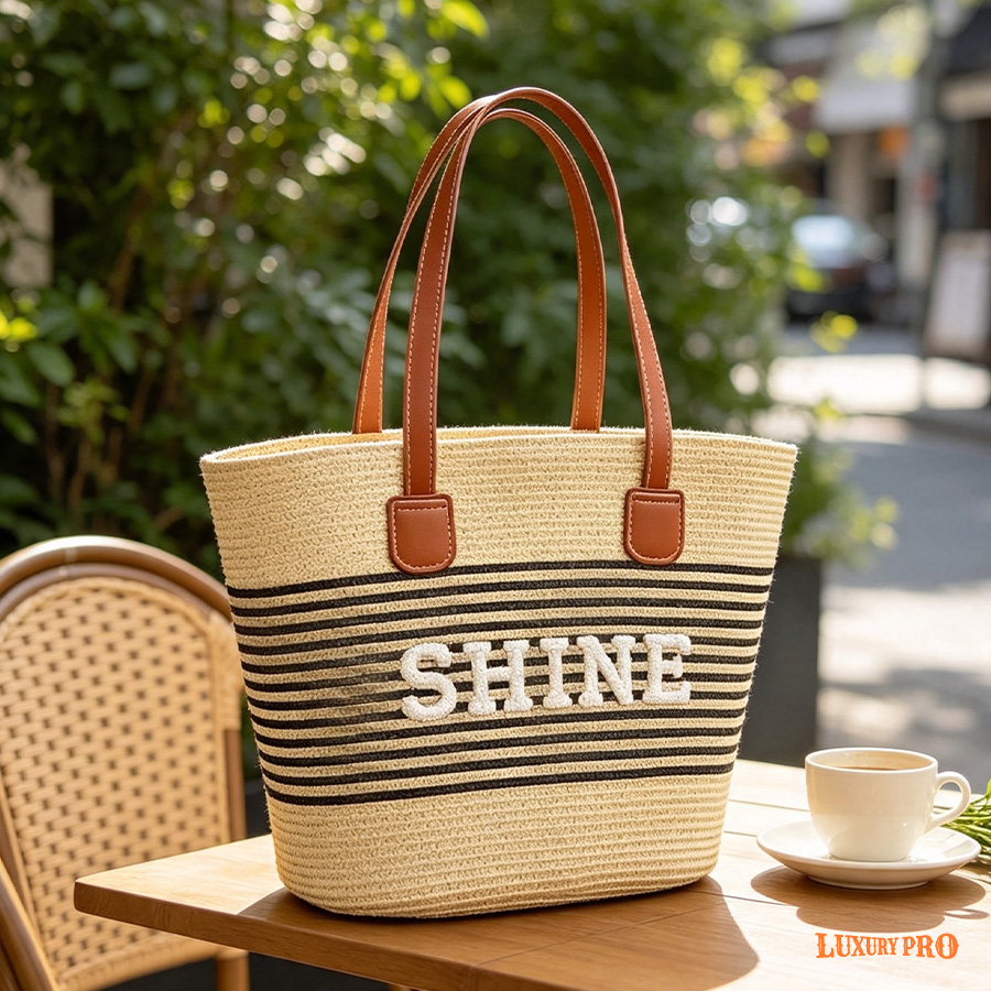 Letter Sticker Tote Bag