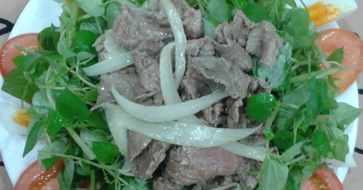 Rau càng cua trộn thịt bò