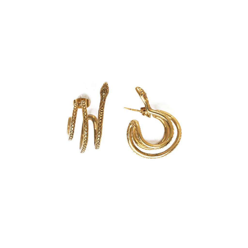 Пусеты Змейки-кольца