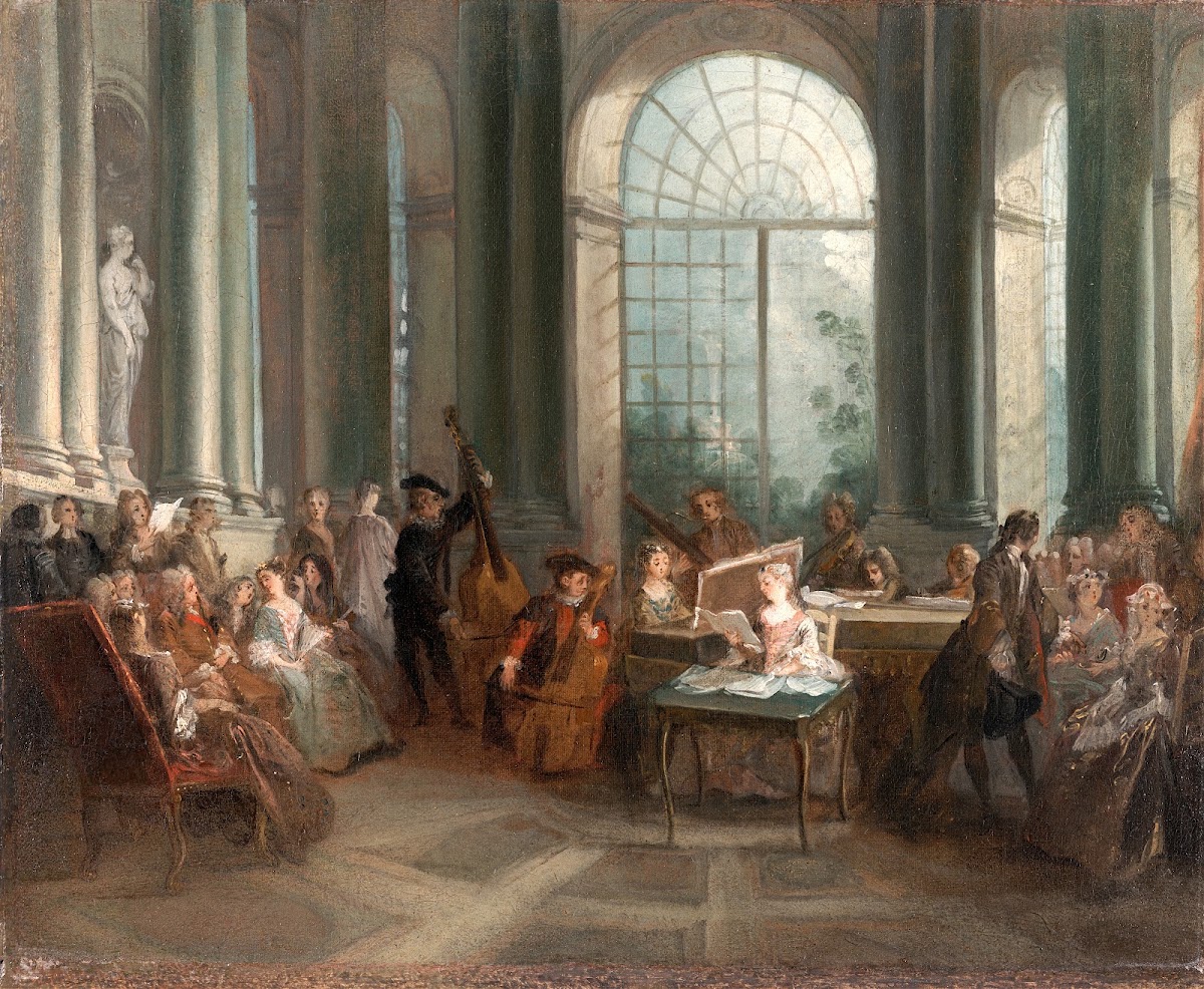 Concert in the Oval Salon of Pierre Crozats Chateau at Montmorency About 1719172
