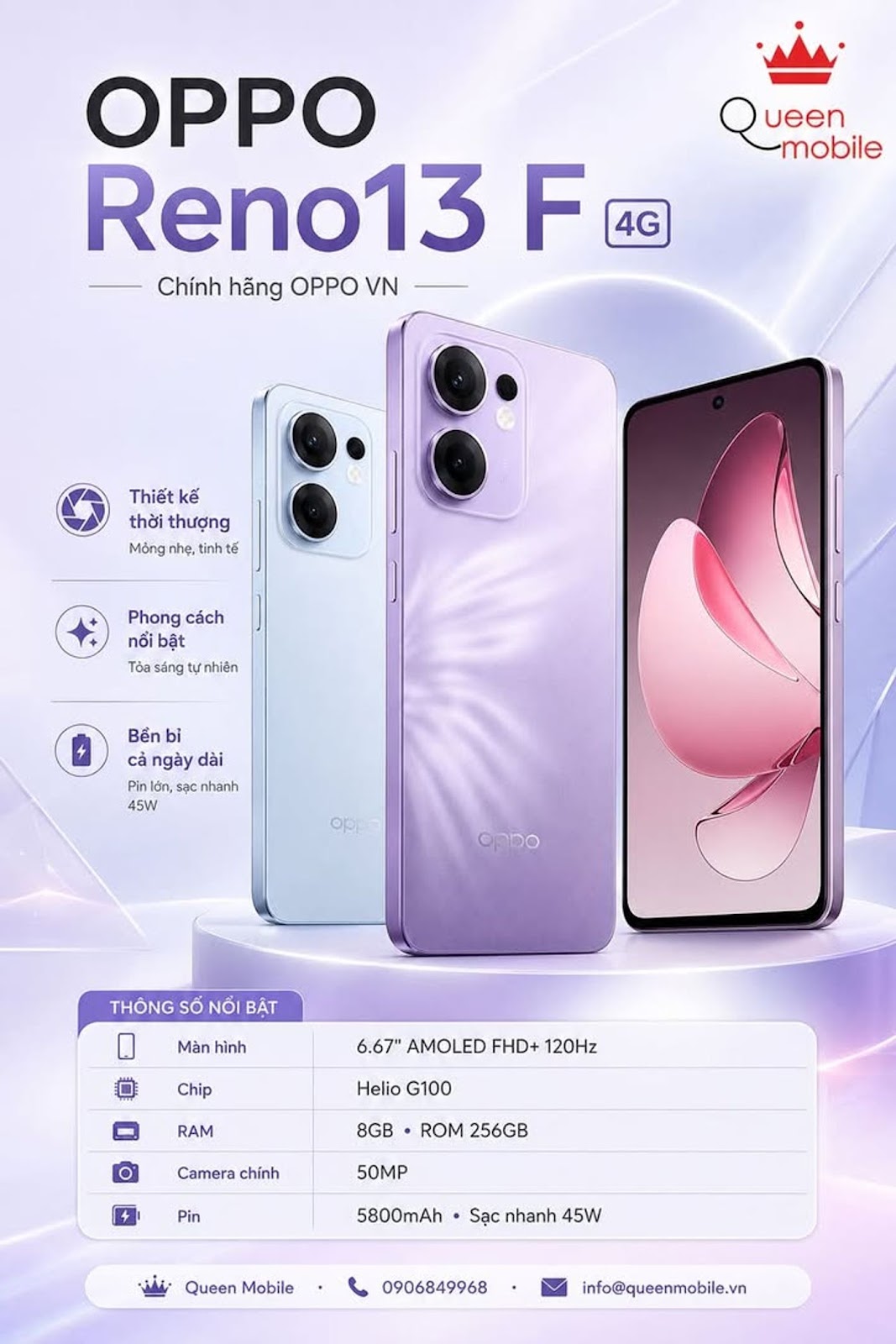 OPPO Reno13 F 4G เป็นของแท้ในเวียดนาม แต่ไม่มีการยืนยันการผลิตในประเทศต่อสาธารณะ #OPPO #OPPOVietnam #OPPOReno13F #Reno13F4G #Reno13F5G #CPH2701 #HelioG100 #Sma