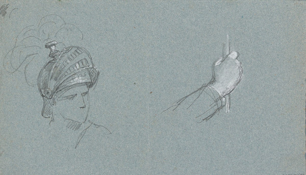 Head of a Man with Helmet and Hand