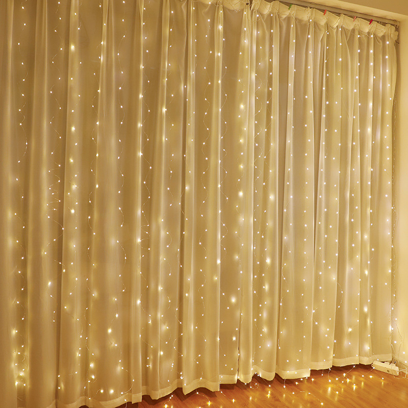 LED curtain light string with copper wire, USB