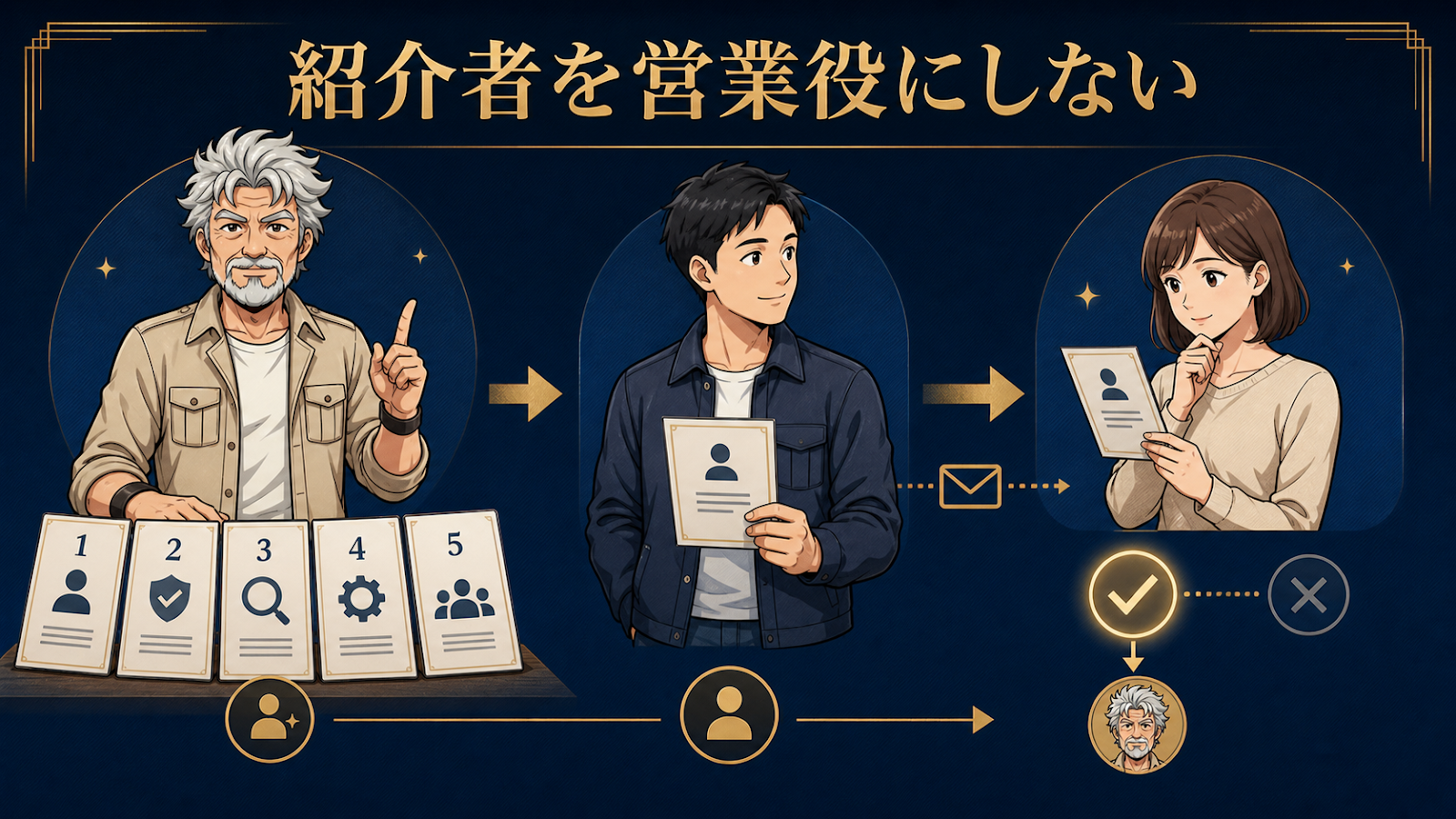 紹介者を営業役にせず情報の入口を渡す