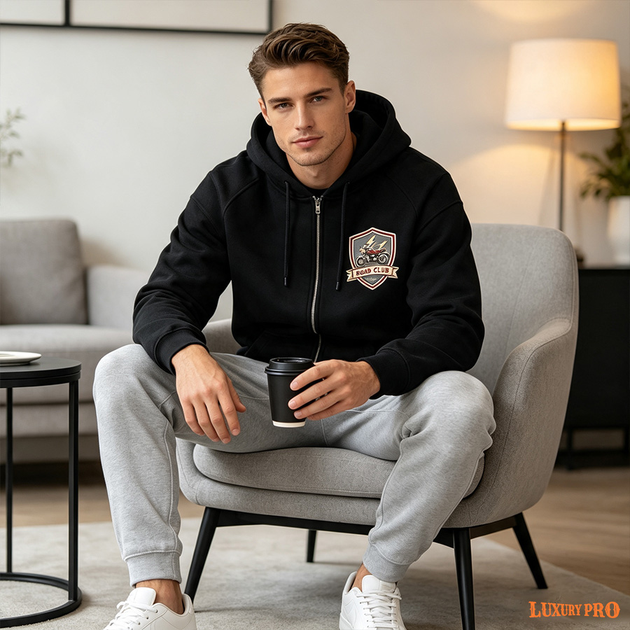 AOP GTS Raglan Sleeve Zip Up Sweatshirt with Double Hood 230g