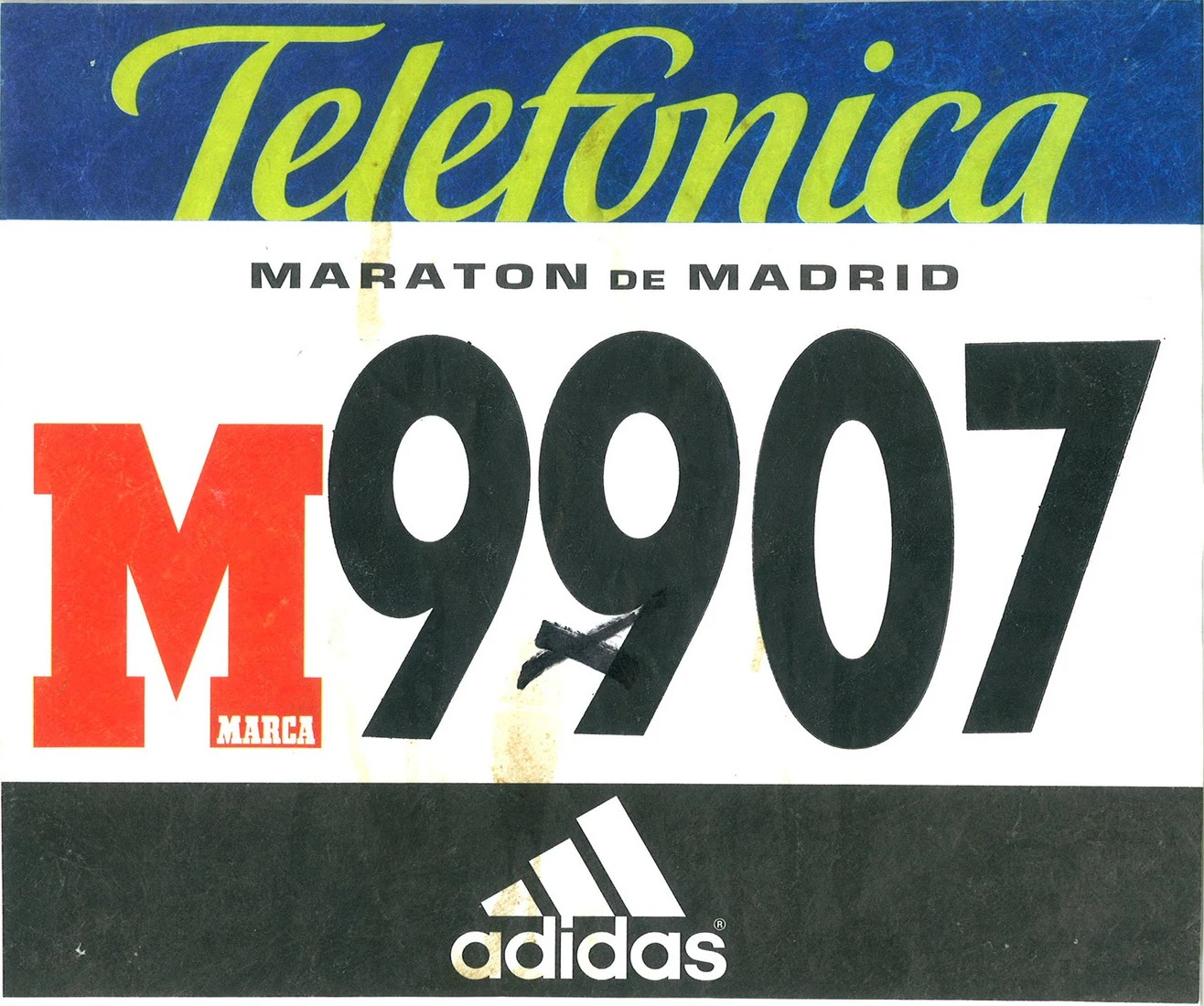 Dorsal de Maraton Madrid