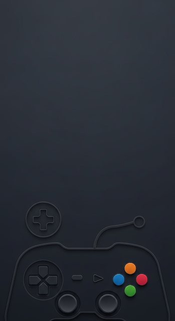 Minimalist Dark Charcoal Grey Video Game Controller Neomorphism Abstract Art - Free mobile Wallpaper