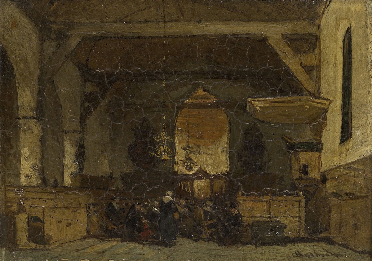 Interior of the Church in Maasland c 1870   c 1875