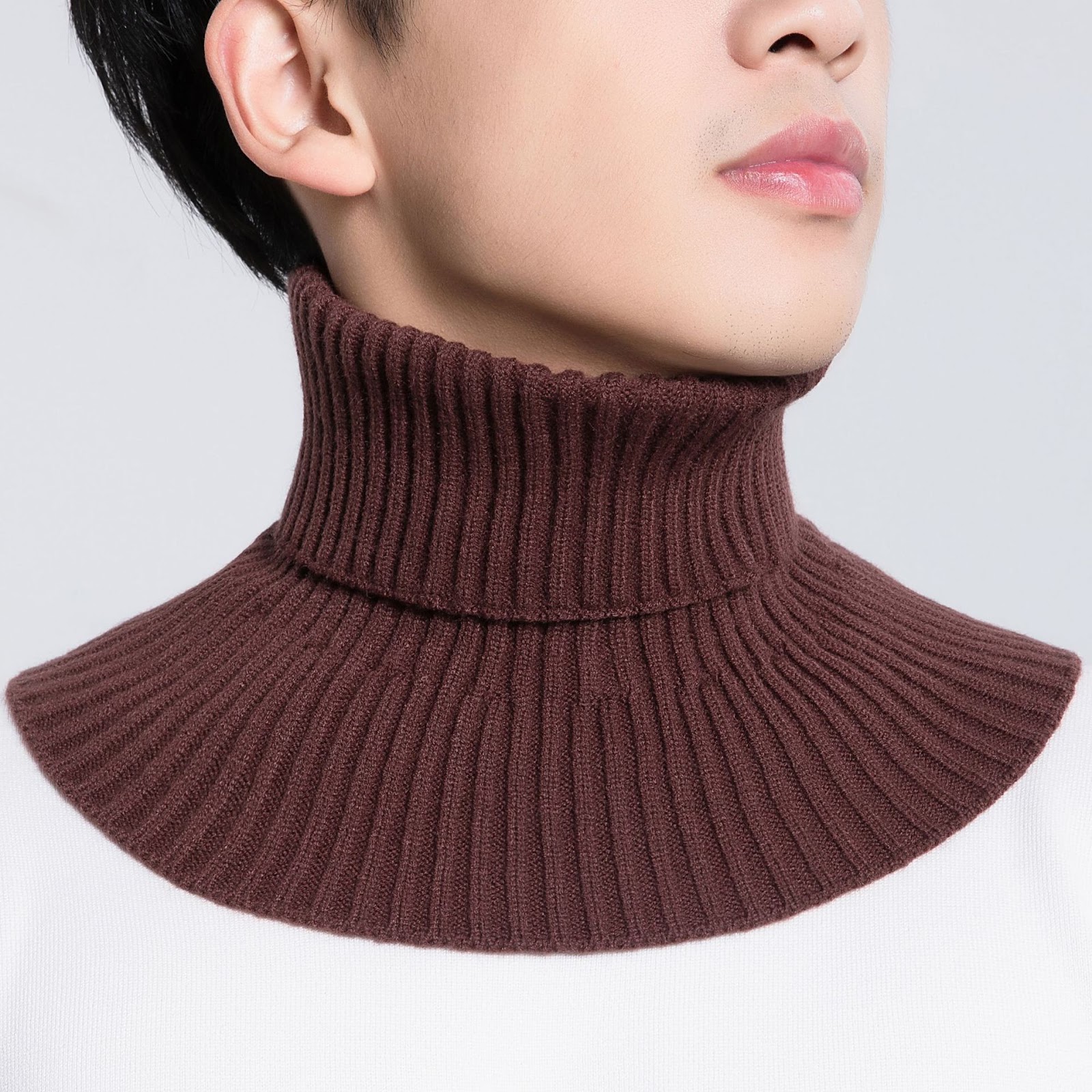 Knitted collar warmer, solid color, warming