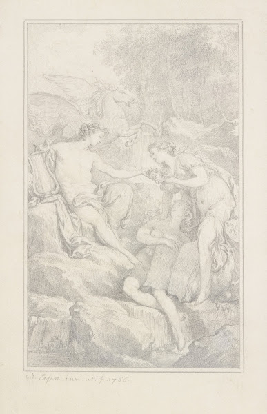 Apollo überreicht der Dichtkunst den Kranz 1766