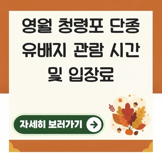 영월 청령포 단종 유배지 관람 시간 및 입장료 대표 이미지