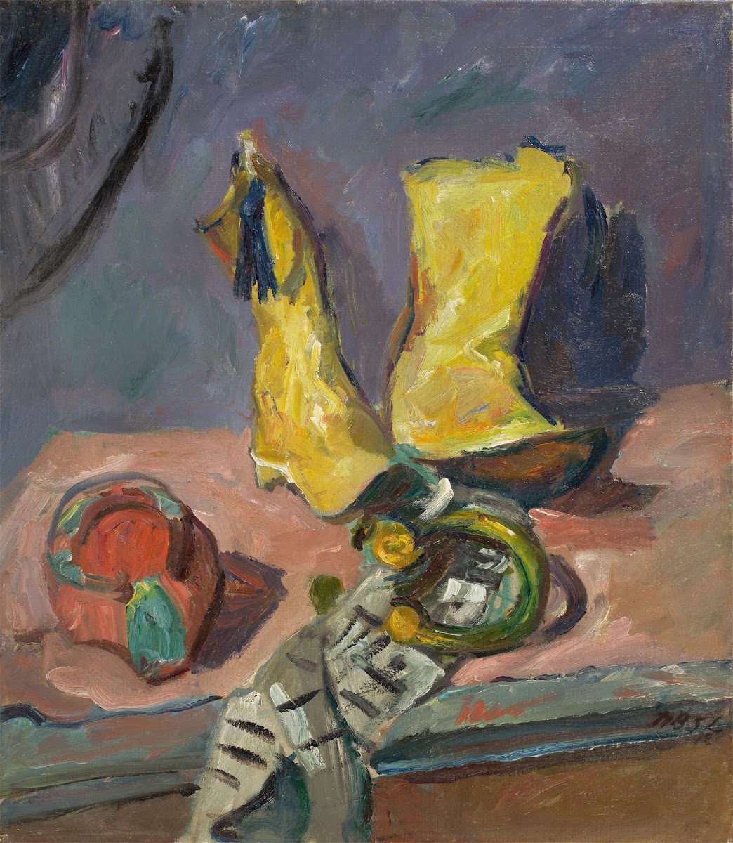 Stilleben mit gelben Stiefeln 1912