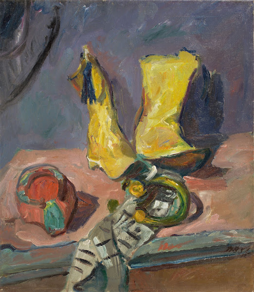 Stilleben mit gelben Stiefeln 1912