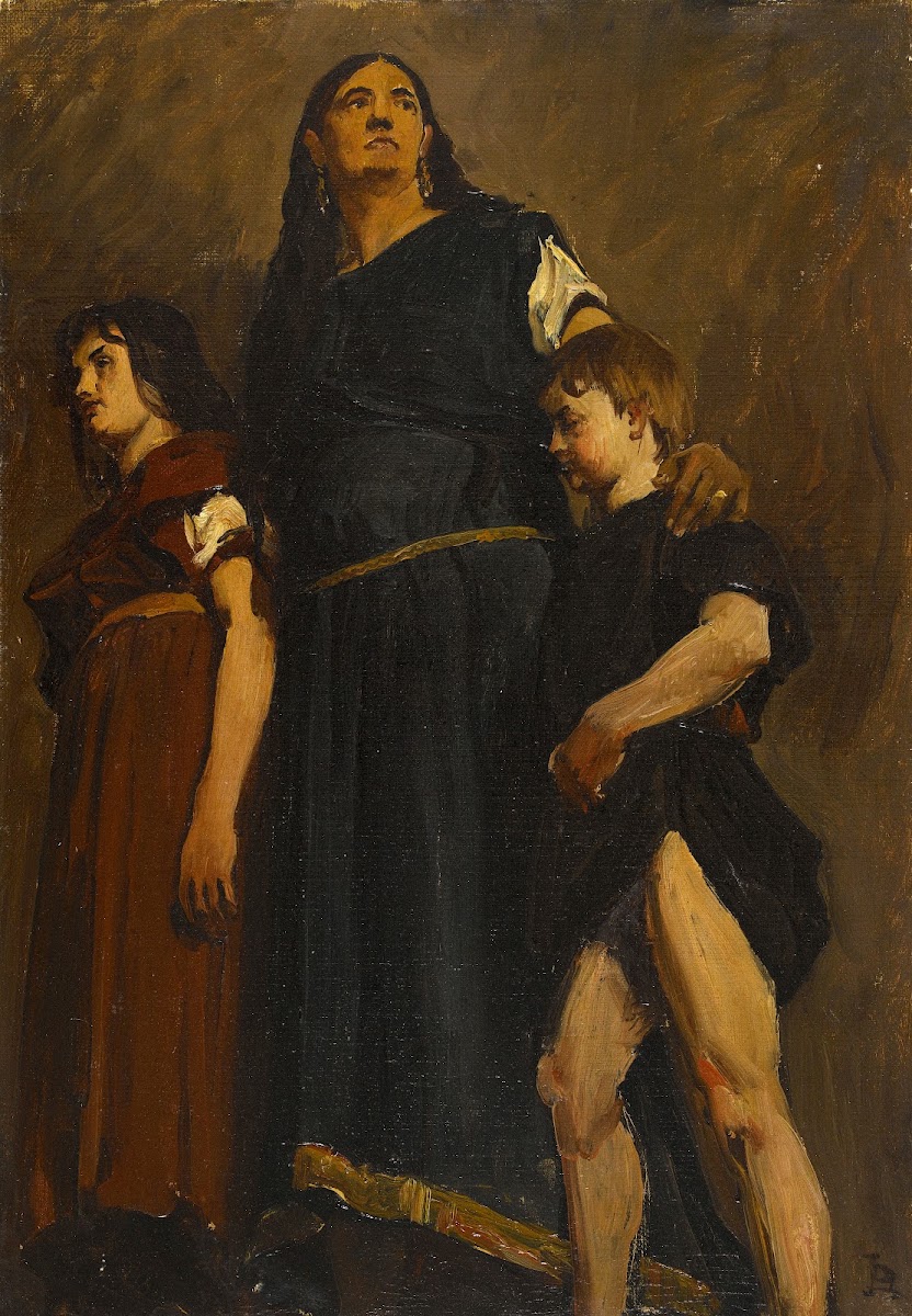 Femme mérovingienne et deux enfants 1874 1885