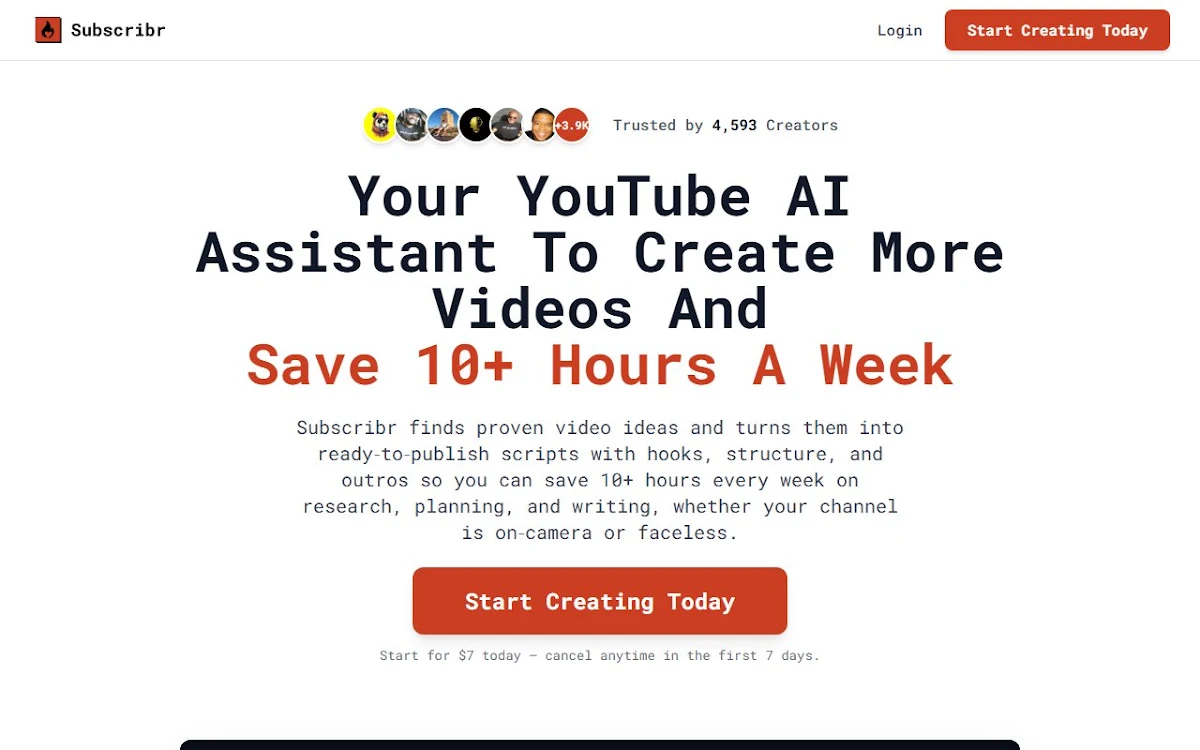 Captura de Subscribr