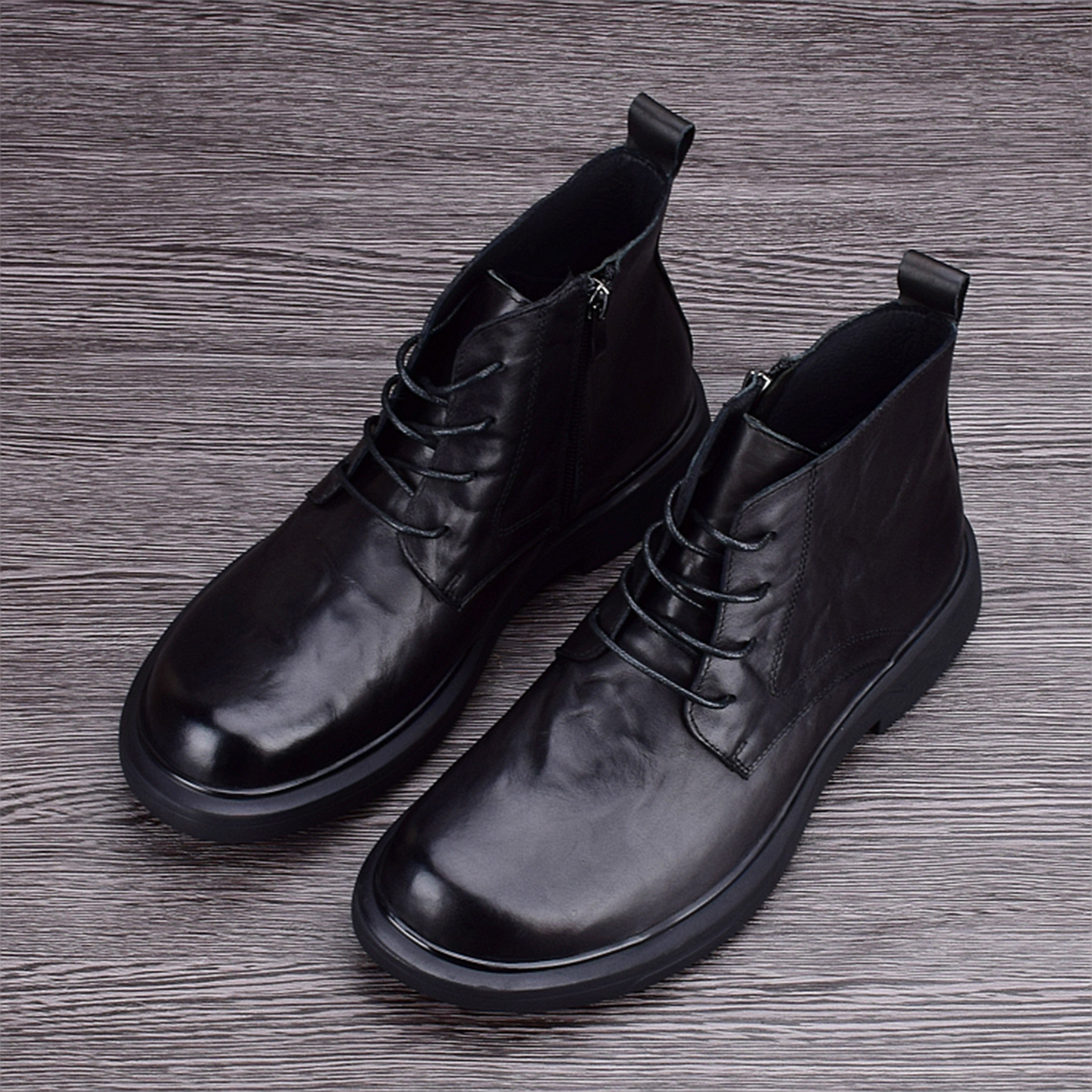 Insulated Men's Leather Boots for Winter