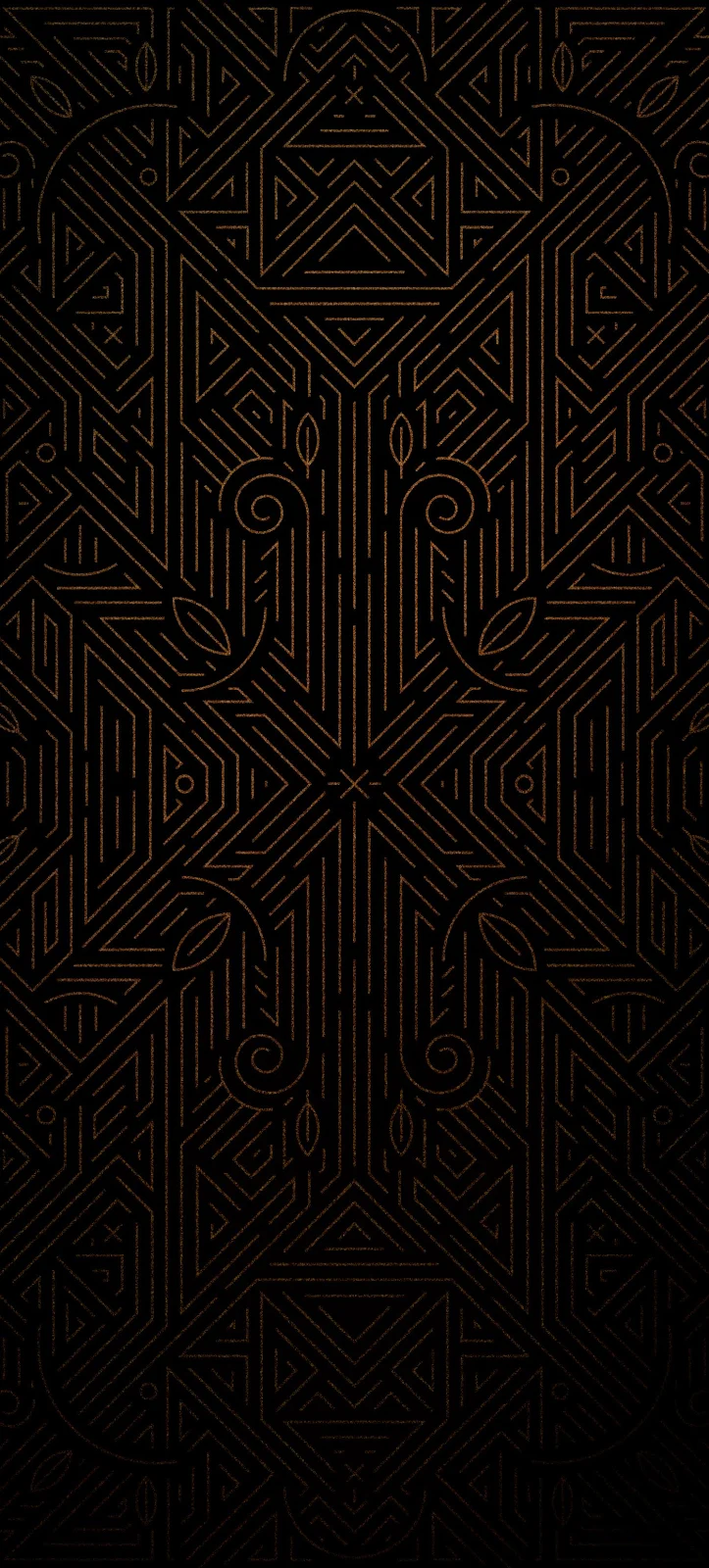 Dark Geometric Copper Pattern - Geometric Line Art Full HD iPhone Wallpaper (1400x3100)