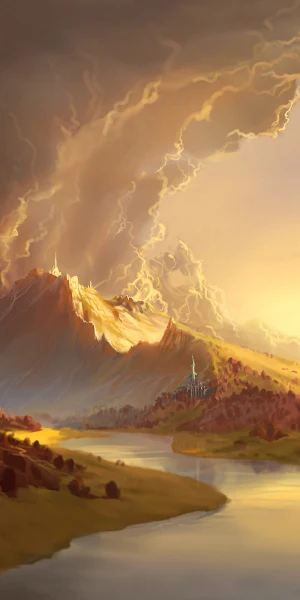 Digital Art, Landscape, Clouds, Castle 4K Wallpaper Background