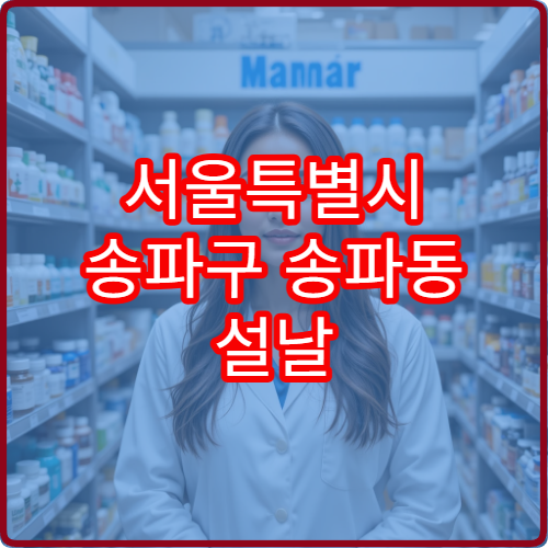 서울특별시 송파구 송파동 설날 명절 연휴 당번약국 위치와 운영시간 정리