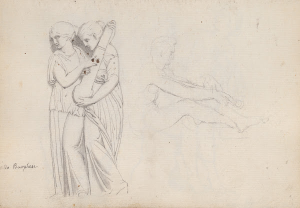 Fragment of a Hippolytus Sarcophagus Villa Borghese and Study of Mars Villa Ludo