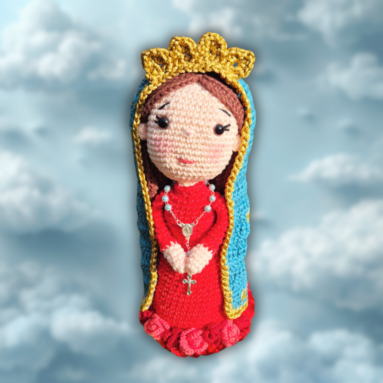 Santinha Nossa Senhora de Guadalupe em Crochê