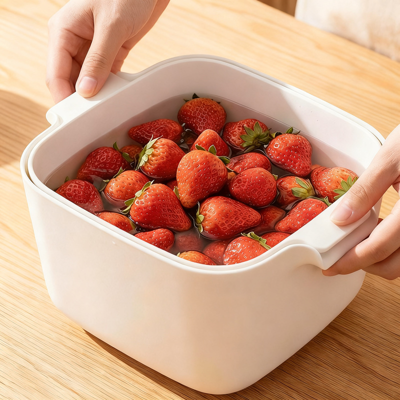 Double Sieve Washing Basket with Draining Bowl
