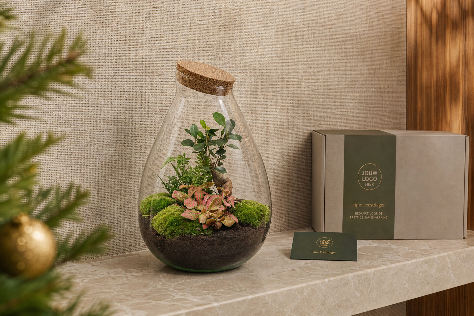 Drop XL Red - Terrarium mit Korken - Flaschengarten DIY-Set