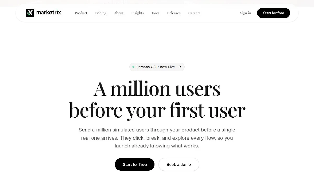 Captura de Marketrix.ai