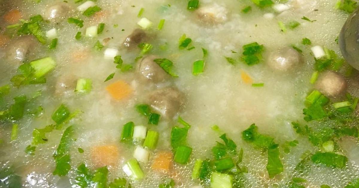 Cháo nấm chay