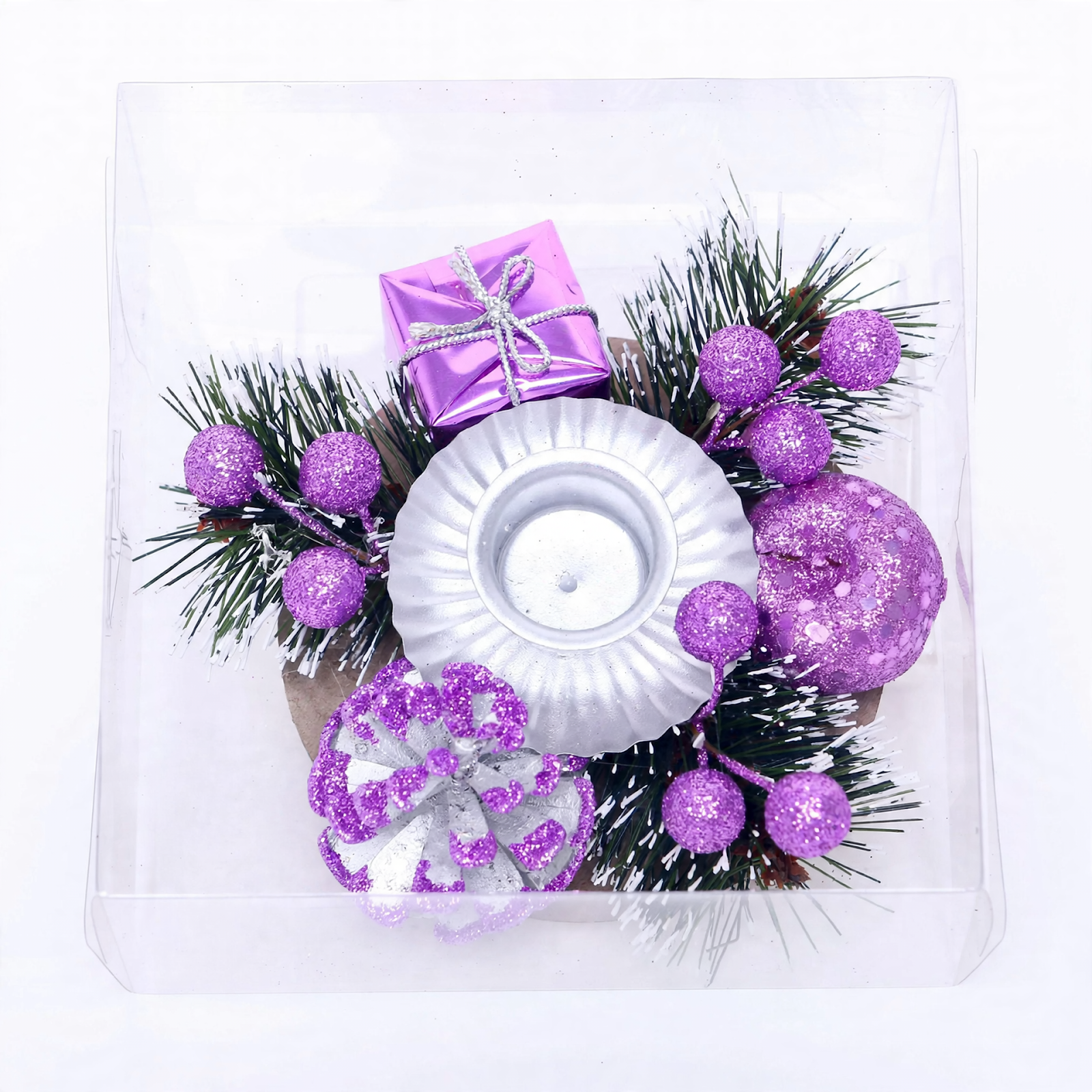 Christmas Candle Wreath with Pine Cones 12 cm